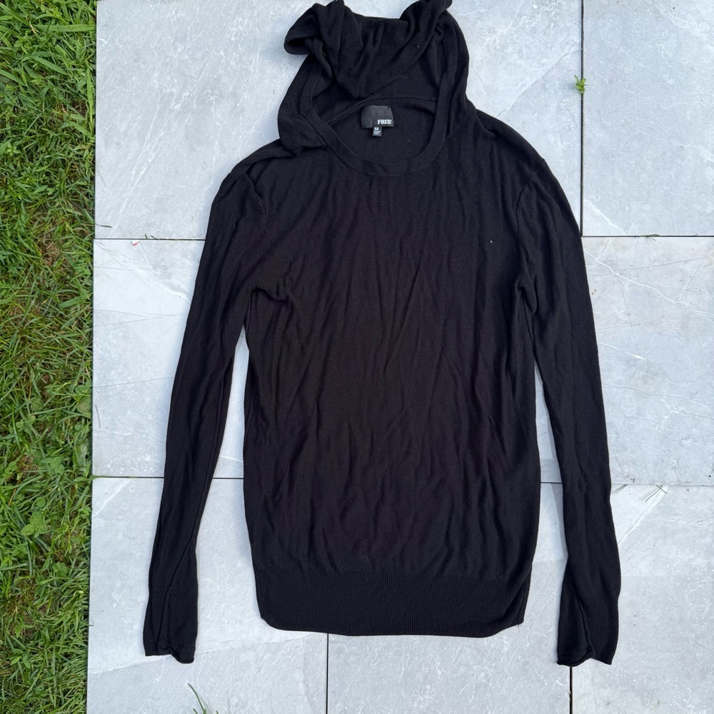 Wilfred Free Hooded Black Lightweight Top size XS